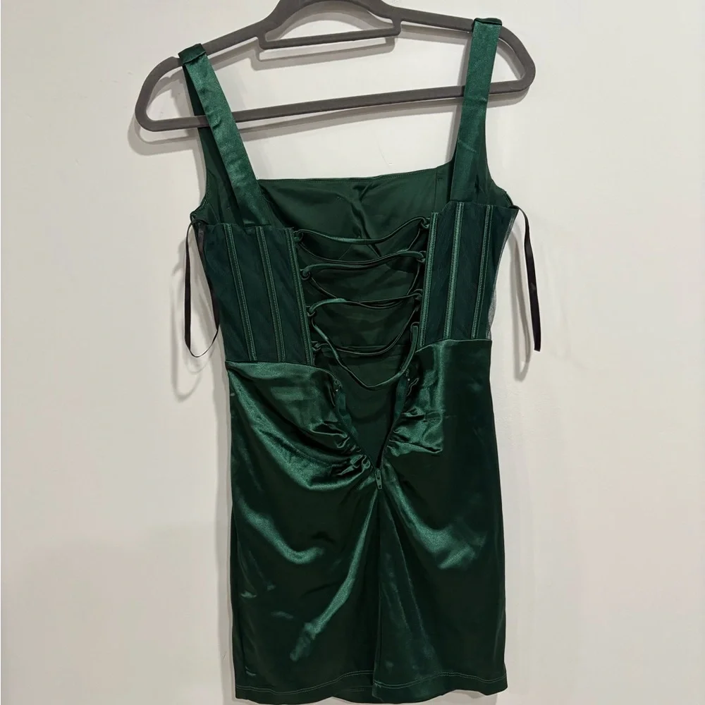Windsor Maia Satin Corset Lace-Up Mini‎ Dress